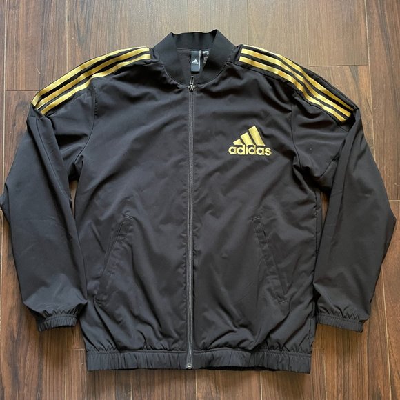 Adidas 3 Gold stripes windbreackers  jacket M - Picture 11 of 11